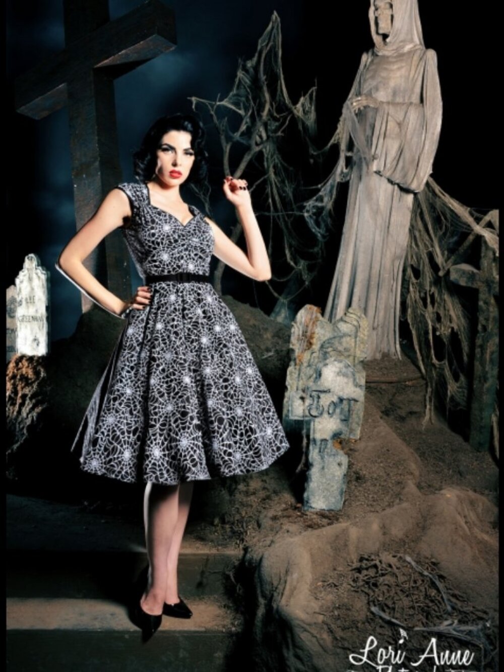 Pinup Couture Heidi Spiderweb Dress XS